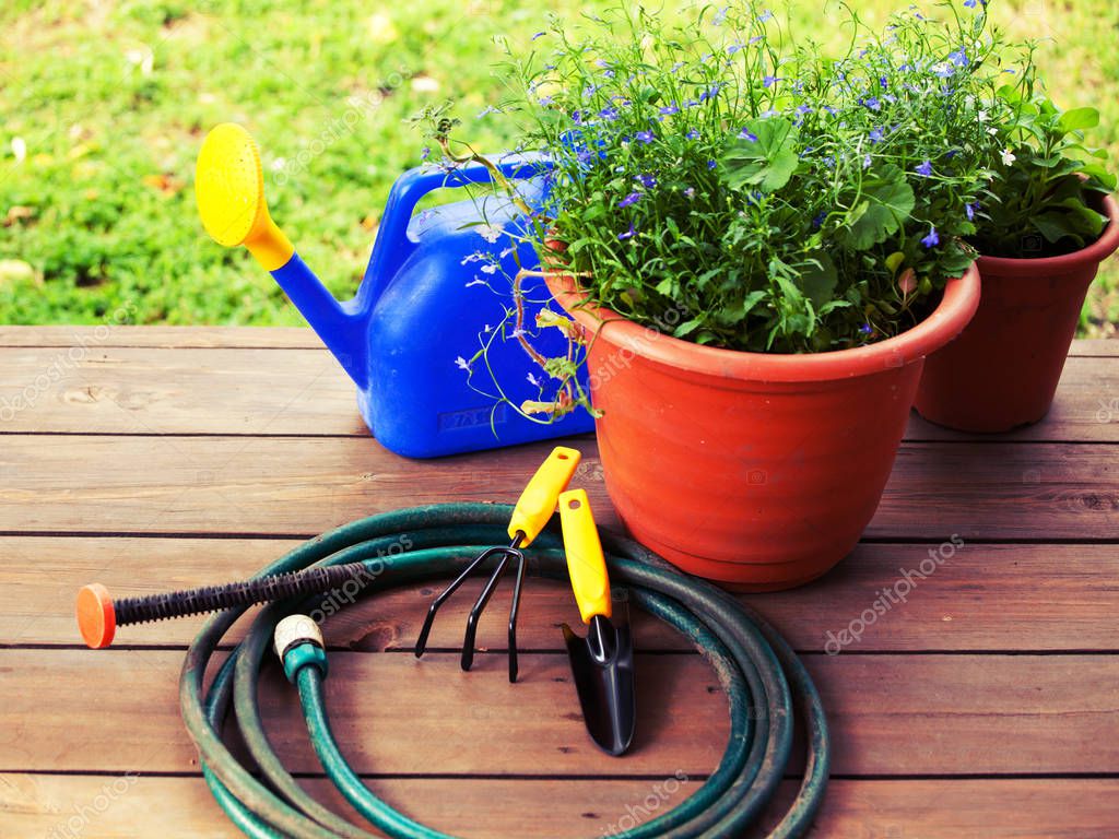 Garden accessories. Gardening — Stock Photo © TatyanaGl 154035952
