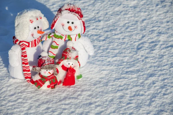 Snowmans on snow — Stock Photo, Image