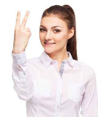 Beyaz arka plan, kadının