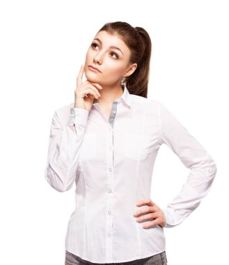 Beyaz arka plan, kadının