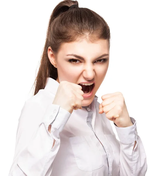 Arrabbiato femminile aggressivo — Foto Stock