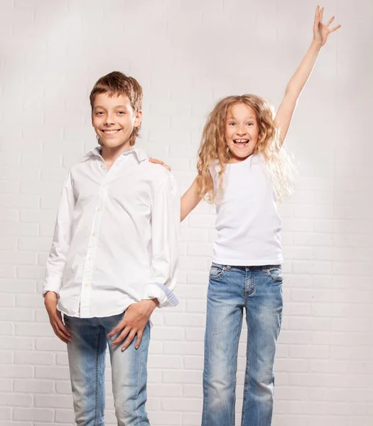 Children in jeans — Stock Photo, Image