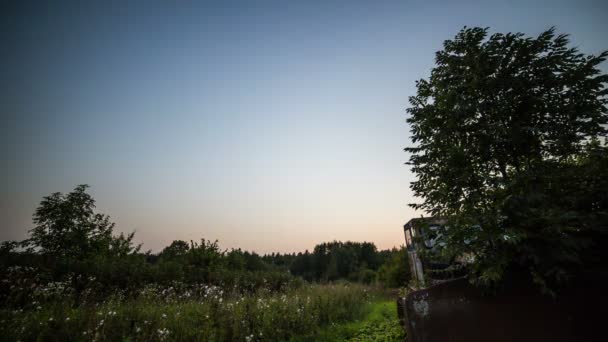 Voie lactée laps de temps de transition du jour à la nuit — Video