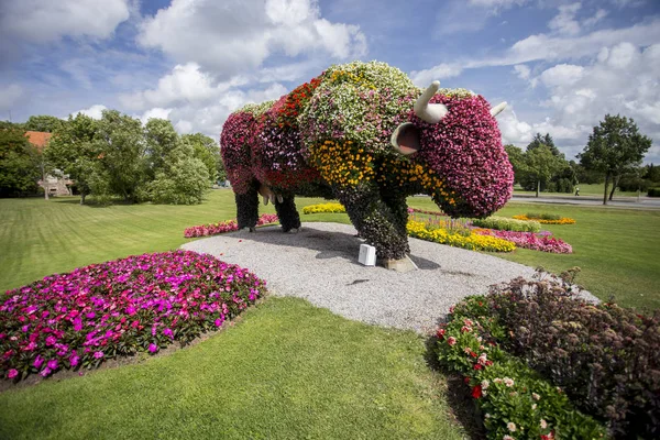 Ventspils simbolo della città - mucca . — Foto Stock