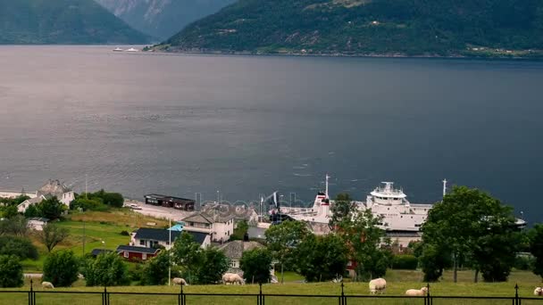 Vista de lapso de tempo em Vangsnes — Vídeo de Stock