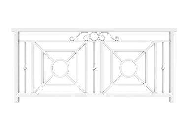 Çift beyaz metal tasarımı korkuluk