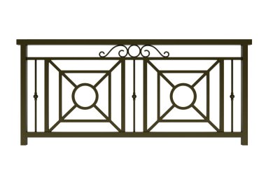 Çift kahverengi metal tasarımı korkuluk