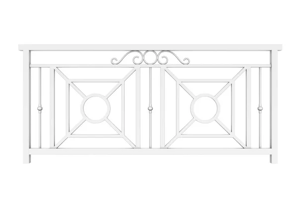 이중 흰색 금속 디자인 난 간 — 스톡 사진