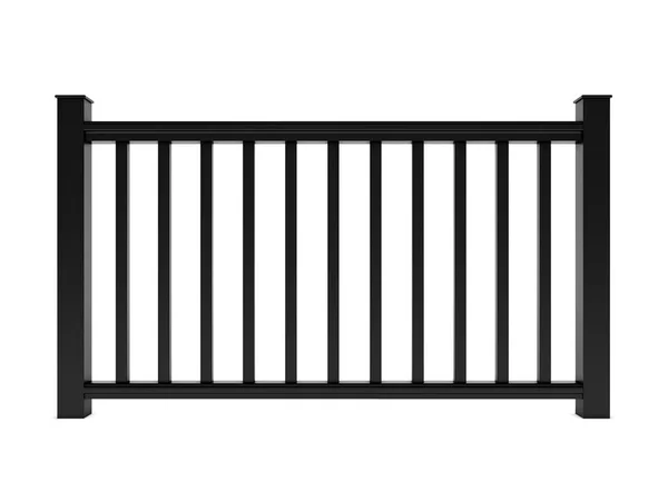 Black metal classic railing render — Stock Photo, Image