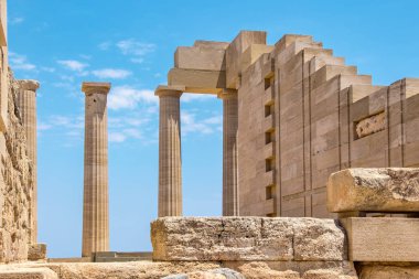 Lindos akropolisi. Rhodes, Yunanistan