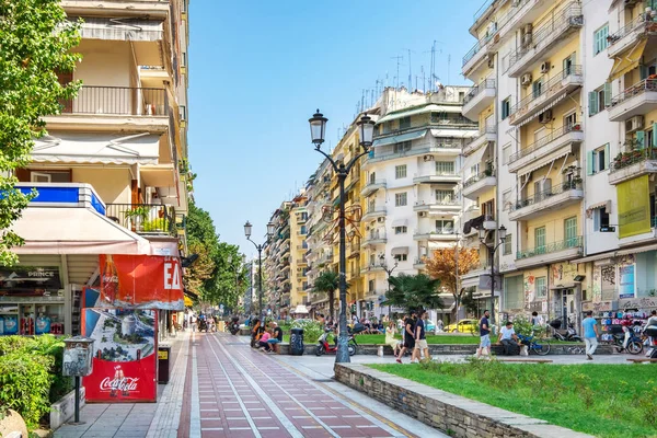 Gågata, Thessaloniki, Makedonien, Grekland — Stockfoto