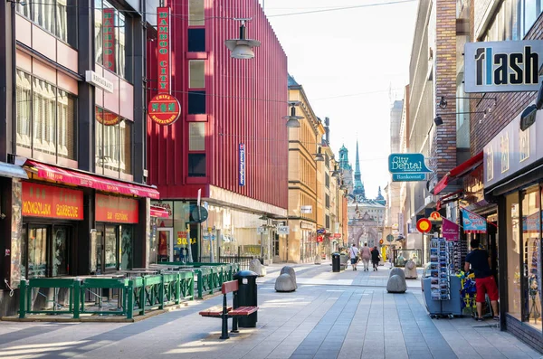 Drottninggatan Caddesi. Stockholm, İsveç — Stok fotoğraf