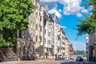 Helsinki sokakta. Finlandiya, AB