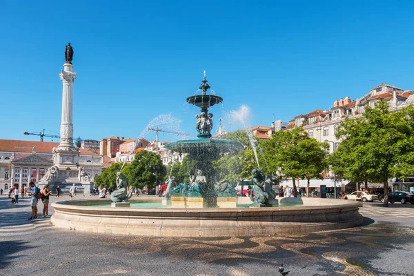 Rossio tér. Lisszabon, Portugália — Stock Fotó