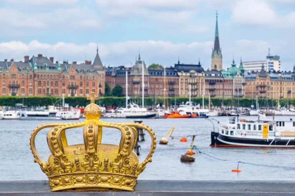 Gouden kroon in Stockholm. Zweden — Stockfoto