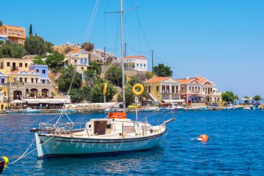 Symi Adası görünümü. Yunanistan