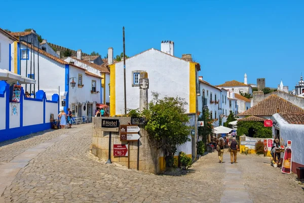 Obidos ulice. Estremadura, Portugalsko — Stock fotografie