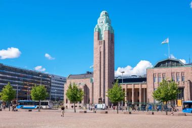 Tren istasyonu Meydanı. Helsinki, Finlandiya