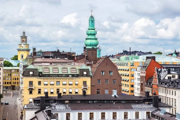 Erhöhter Blick auf Sodermalm. Stockholm, Schweden — Stockfoto