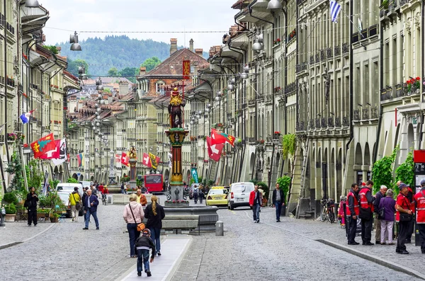 Marktgasse ulice. Bern, Švýcarsko — Stock fotografie