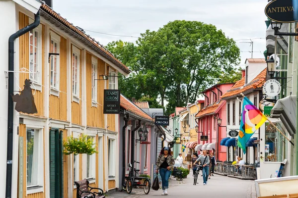 Hoofdstraat van Sigtuna. Zweden, Scandinavië — Stockfoto