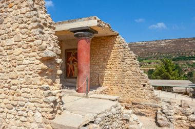 Knossos Sarayı kalıntıları. Crete, Yunanistan