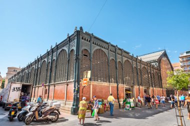 Malaga 'daki Atarazanas Market Binası. İspanya