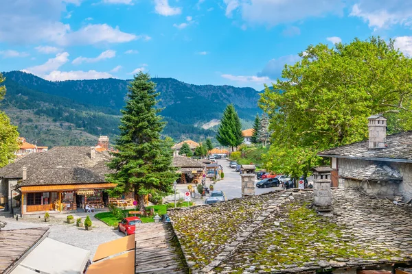 Metsovo Grécia Setembro 2016 Vista Para Praça Principal Pequena Cidade — Fotografia de Stock