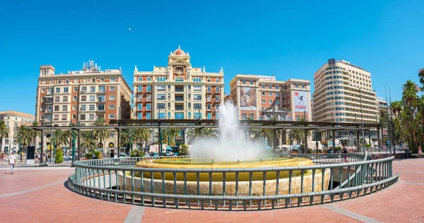Malaga Spanien Juli 2019 Panoramautsikt Över Plaza Marina Marina Square — Stockfoto