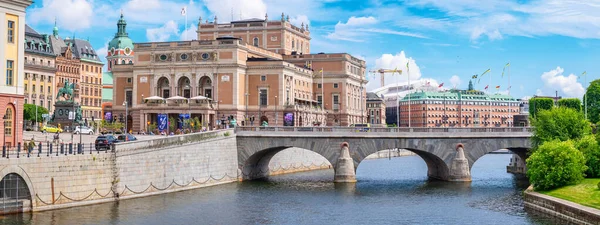 Stockholm Schweden Juli 2017 Blick Auf Nordbrücke Gustav Adolfs Platz — Stockfoto