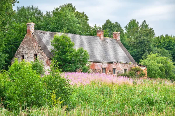 Uitzicht Vintage Verlaten Huis Alatskivi Estland Europa — Stockfoto