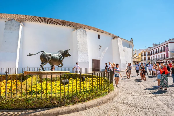 Ronda Andalusien Spanien Juli 2019 Tourist Auf Der Plaza Toros — Stockfoto