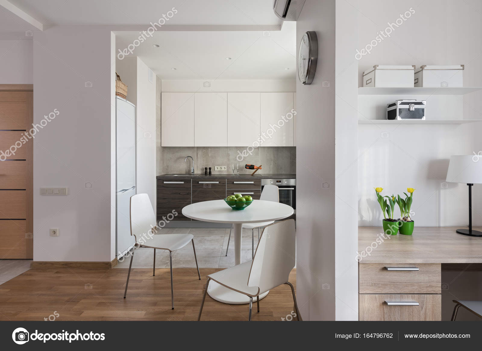 Interior Moderno Apartamento Em Estilo Escandinavo Com Cozinha Interior Moderno Apartamento Em Estilo Escandinavo Com Cozinha