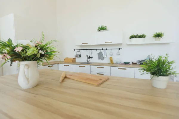 zarif çağdaş mutfak iç görünümü. insan yok.