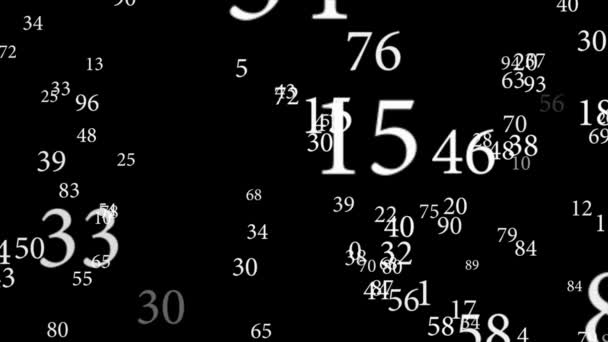 Tempo di parola fatto con numeri in esecuzione sullo schermo su sfondo nero. concetto di tempo — Video Stock