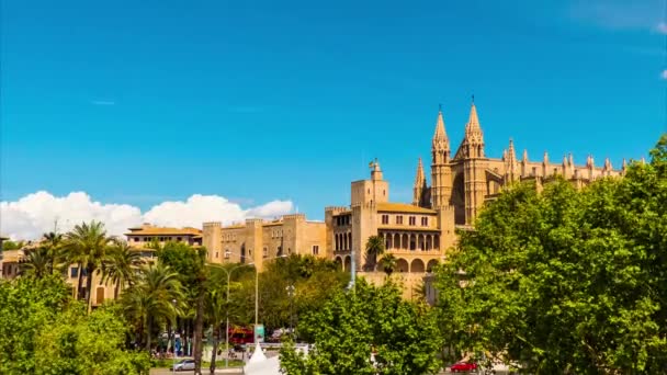 Timelapse 4k: Cathedral of Santa Maria of Palma, more commonly referred to as La Seu, is Gothic Roman Catholic cathedral located in Palma, Majorca, Spain, built on site of a pre-existing Arab mosque.