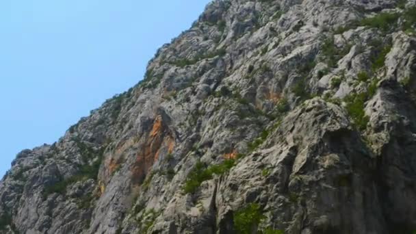 Paklenica karst river canyon is national park in Croatia. It is located in Starigrad, northern Dalmatia, at southern slopes of Velebit mountain, not far from Zadar. Mala and Velika Paklenica. — Stock Video