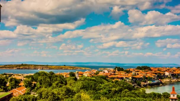 Timelapse 4k: Sozopol is an ancient seaside town located 35 km south of Burgas on the southern Bulgarian Black Sea Coast. Today it is one of the major seaside resorts in the country. — Stock Video