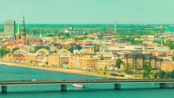 Timelapse: Riga is the capital and the largest city of Latvia. Riga is the largest city of the Baltic states. The city lies on the Gulf of Riga, at the mouth of the Daugava. — Stock video