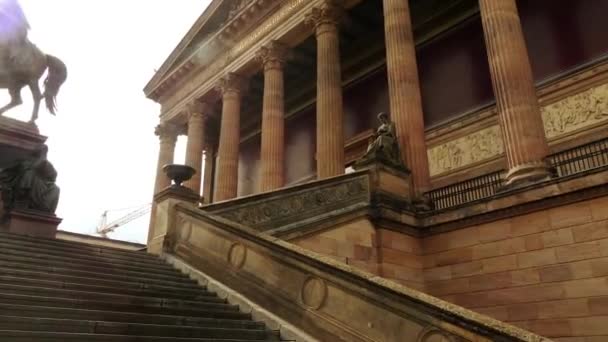Alte Nationalgalerie (Old National Gallery) on State Museums in Berlin, Germany, showing collection of Neoclassical, Romantic, Biedermeier, Impressionist and early Modernist artwork. — Stock Video