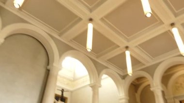 Berlin - 4 Eylül 2016: Alte neoklasik, romantik, Biedermeier, empresyonist ve erken Modernist sanat topluluğu gösterilen Nationalgalerie (eski National Gallery) devlet müzeleri, Almanya,.