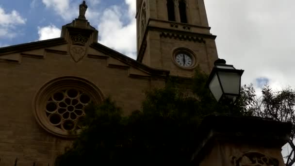 4k Igreja da Imaculada Conceição, San Magin. Centro histórico da cidade de Palma de Maiorca, comunidade autónoma das Ilhas Baleares em Espanha . — Vídeo de Stock