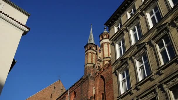 Parish of the Assumption of Blessed Virgin Mary and Blessed Stephen Vincent Frelichowski in Torun, Poland - Roman Catholic parish in Diocese of Torun, in deanery. Erected on April 1, 1831. — Stock Video