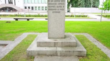 Anıt, Petras Vileisis, Kaunas, Litvanya. Önde gelen Litvanyalı mühendis, siyasi aktivist ve hayırsever Petras Vileisis (25 Ocak 1851-12 Ağustos 1926) olduğunu.