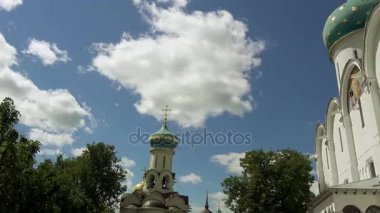 Kutsal Üçlü St Sergius Lavra varsayım katedralde (1559-1585). Trinity Lavra St Sergius Rus Ortodoks Kilisesi, Rus Manastırı var. Sergiyev Posad, Rusya Federasyonu.