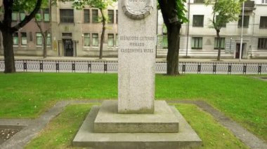 Anıt, Silvestras Zukauskas, Kaunas, Litvanya. 1918 yılında bağımsızlığını kazanmış sonra Zukauskas (Silvester Konstantinovich Zhukovsky) Rus Ordusu ve daha sonra Litvanya, genel.