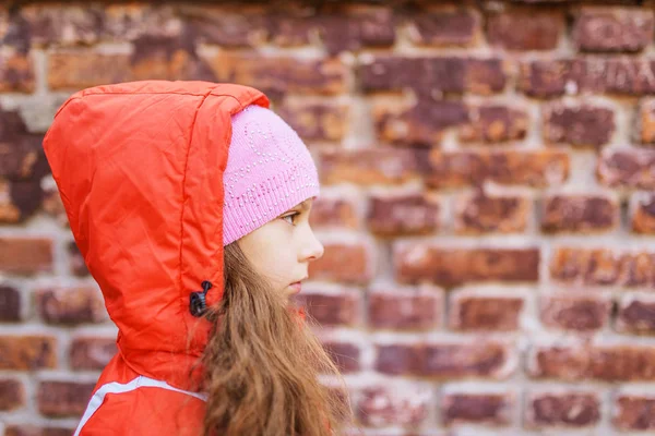 Little girl in pink hat and jacket — Stock Photo, Image