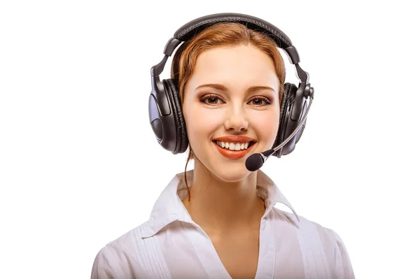 Worker of support service on connection — Stock Photo, Image