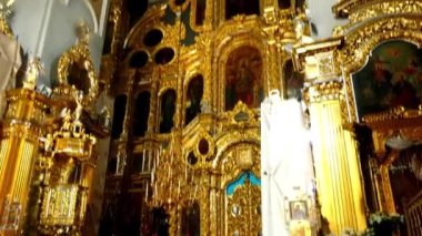 Smolensk, Rusya Federasyonu - 24 Ağustos 2016: İç in katedral kilise, şehir, Yüce Katedrali tepeden hakim varsayım, Smolensk asıl kilise piskoposluk 800 yıldır.