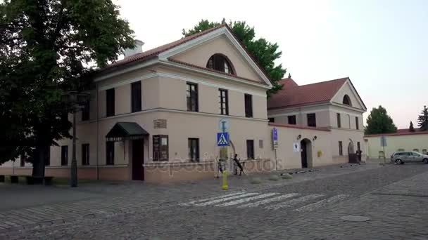 Maironis Lituano Literatura Museu em Kaunas, Lituânia, uma das mais antigas adegas góticas do século XV e XVI . — Vídeo de Stock